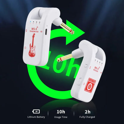 2.4G Wireless Guitar System – Rechargeable Transmitter & Receiver for Electric Guitar and Bass, Plug & Play Real-Time Transmission