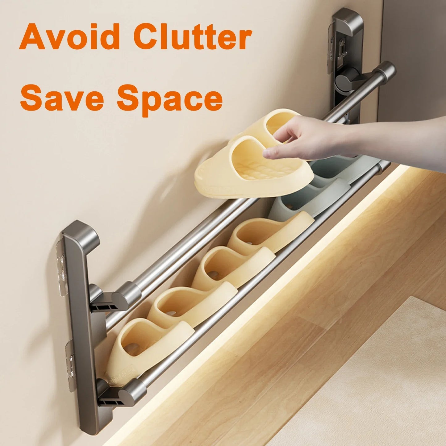 Wall-Mounted Shoe Rack — Simple Bathroom Slipper & Shoe Holder, Drain Storage & Drying Organizer Hanger
