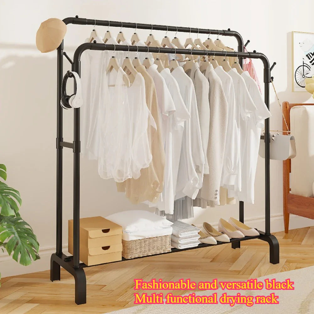 Metal Floor Standing Clothes Rack – Detachable & Easy-to-Assemble Storage Organizer