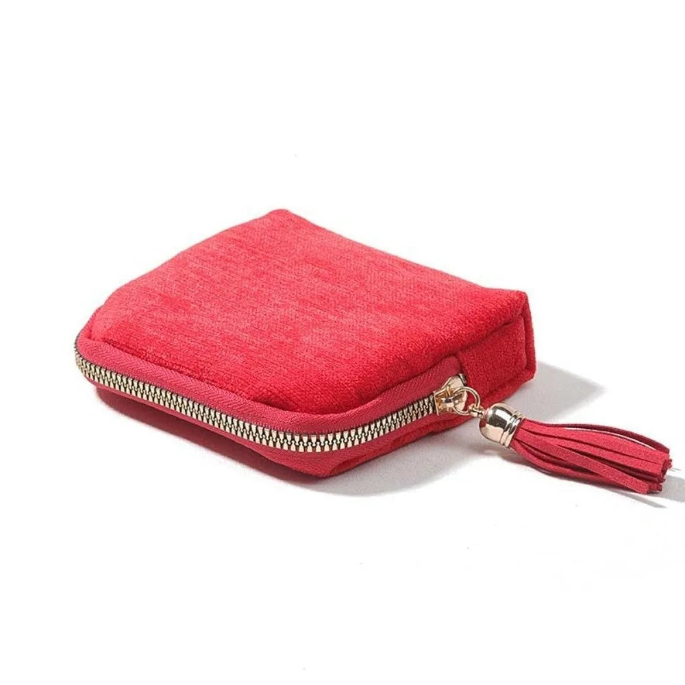 High-Quality Velvet Tassel Jewelry Box – Portable Soft Storage Case for Multifunctional Jewelry & Accessories