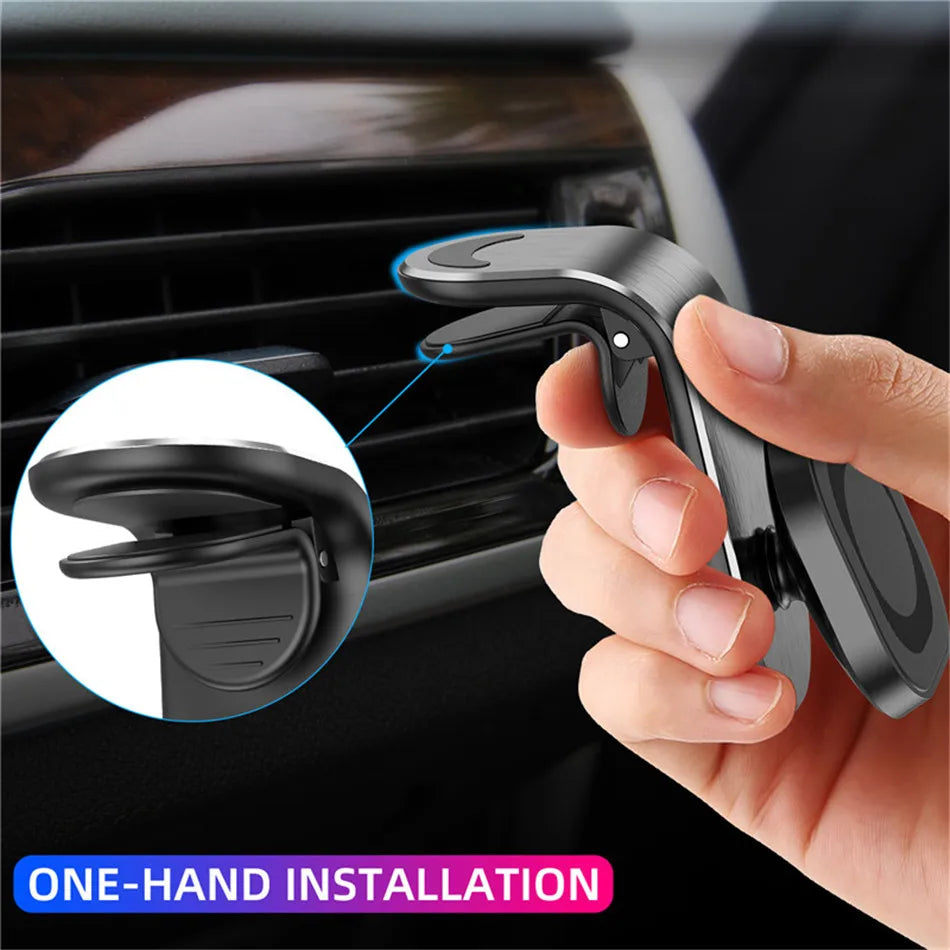 Magnetic Car Phone Holder - Air Vent Clip Mount with 360° Rotation for Xiaomi, iPhone 14, Samsung, & Other Cell Phones