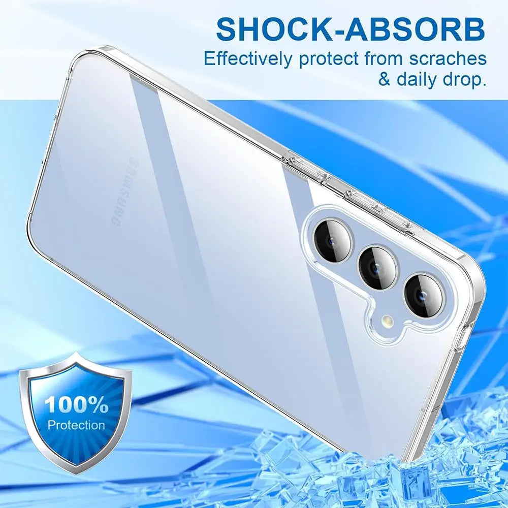 Samsung Clear Hybrid Phone Case - 360 Full-Body Hard PC Protective Cover