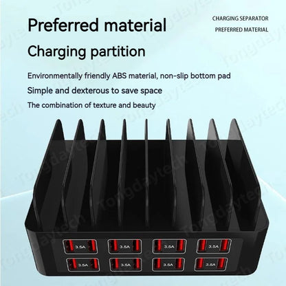 150W Universal Multi USB Fast Charger – 16-Port 3.5A Max Charging Station Stand for iPad, iPhone 14/13, Samsung S22, Xiaomi Tablet
