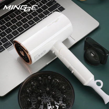 Professional Foldable Hair Dryer with Negative Ions & Blue Light – High Power Salon & Home Use