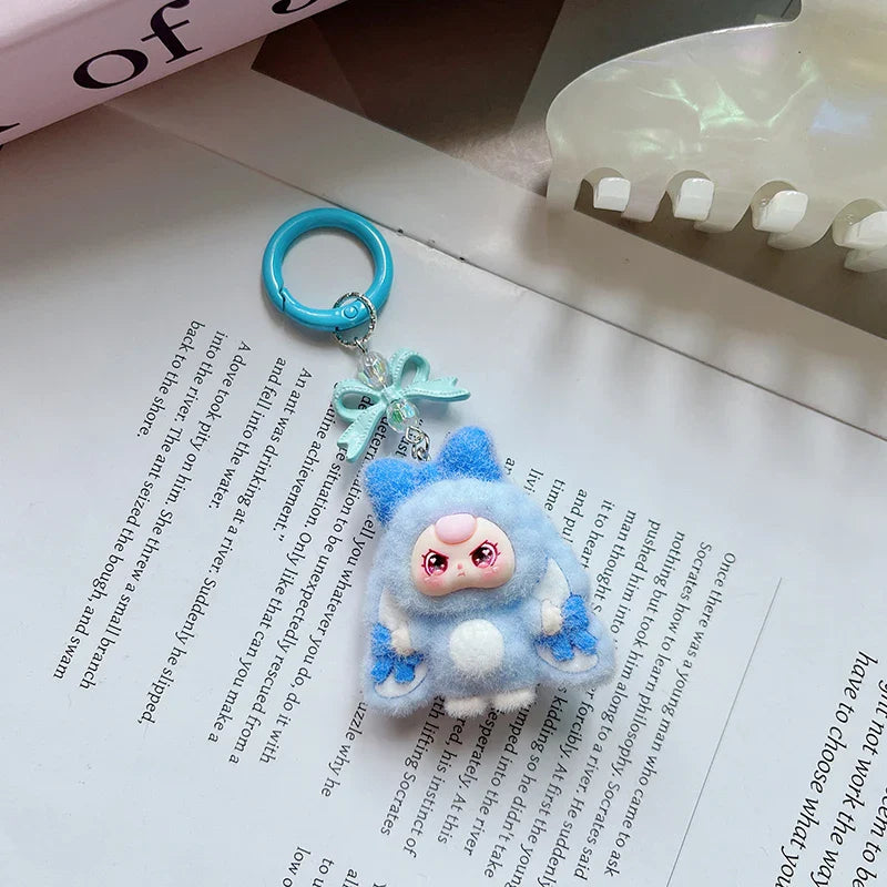 Plush Baby Keychain Bowknot Bag Pendant Hanging Charm for Phone Car Backpack Labobu Gift