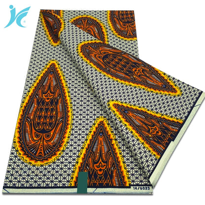 Classic African Wax Fabric - 100% Cotton Soft Ankara Pagne for Women's Dresses