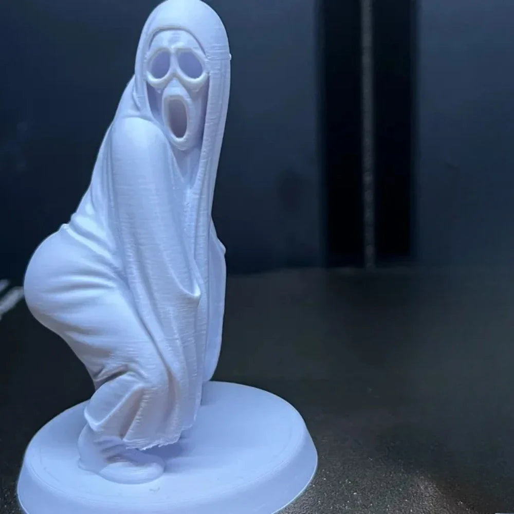 3D Printed Shake Butt Ghost Statue – Electric Dancing Ghost Face Killer, Scream & Fun Halloween Parody Gift