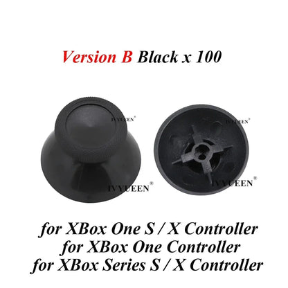 IVYUEEN 100PCS Black Analog Stick Caps – Thumb Grip Covers for PS5, PS4, PS3 & Xbox Controllers