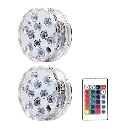 10LED RGB Submersible LED Light – Battery Operated Underwater Night Lamp for Pool, Garden, Wedding & Vase Decorations