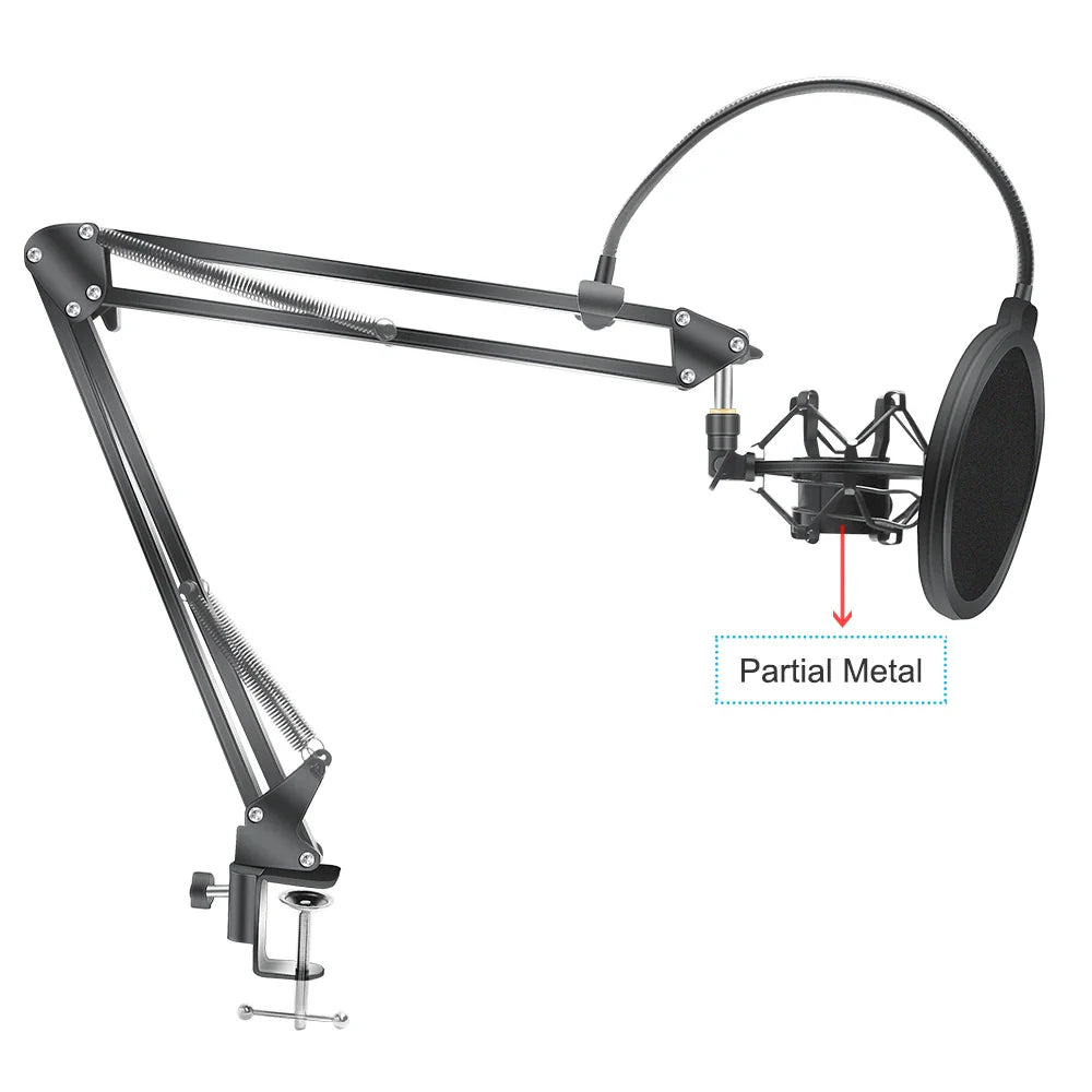 Professional Scissor Arm Stand for BM800 Microphone – Universal Shock Mount with Spider Cantilever Bracket and Mic Holder