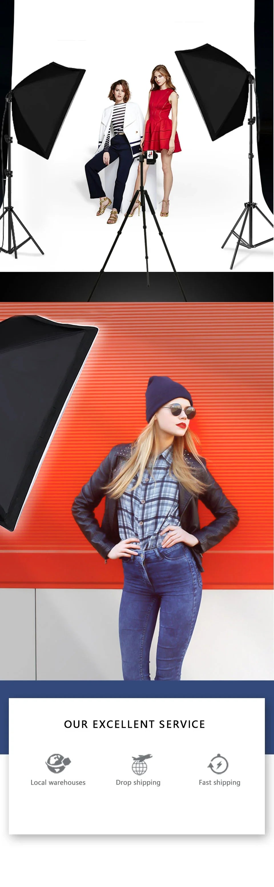 Professional Photography Softbox Lighting Kit – Soft Box with Tripod & E27 Continuous Bulb for Photo Studio