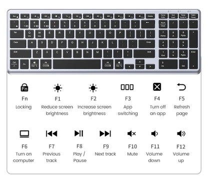 UGREEN Wireless Bluetooth 5.0 & 2.4G Keyboard – 99 Keycaps Russian/Korean/English, USB-C Rechargeable for MacBook, iPad, PC & Tablet