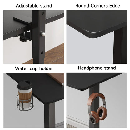 Electric Standing Desk with 2 Adjustable Monitor Shelves – Memory Controller & Height Adjustable Stand Up Desk