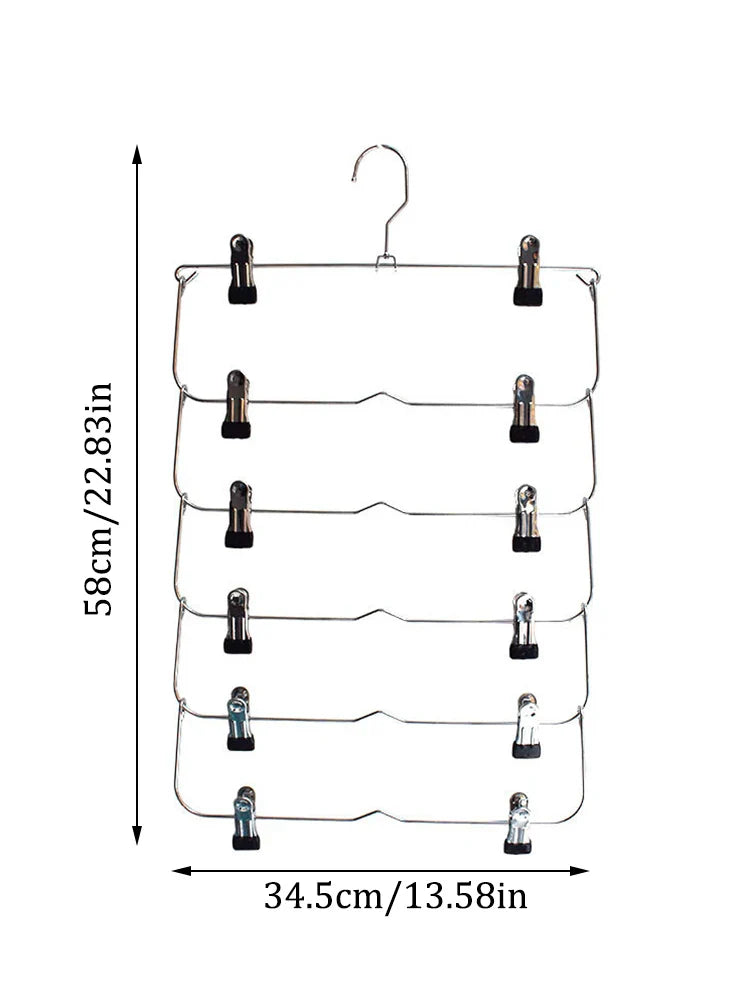 Multi-Functional Folding Multi-Layer Pants Rack – Anti-Slip Seamless Wardrobe Hanger for Home Storage