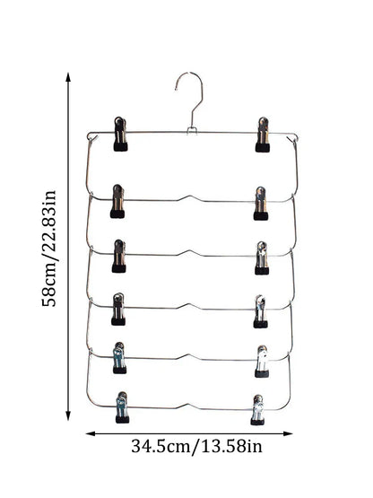 Multi-Functional Folding Multi-Layer Pants Rack – Anti-Slip Seamless Wardrobe Hanger for Home Storage