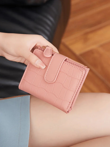 2024 New Minimalist Women’s Wallet — High-Quality PU Leather Short Coin Purse, Fashionable Double-Fold Zero Wallet Holder