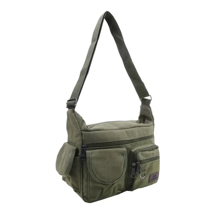 Men's Casual Sling Bag – Vintage Crossbody Messenger Shoulder Bag for Travel & Outdoor Use