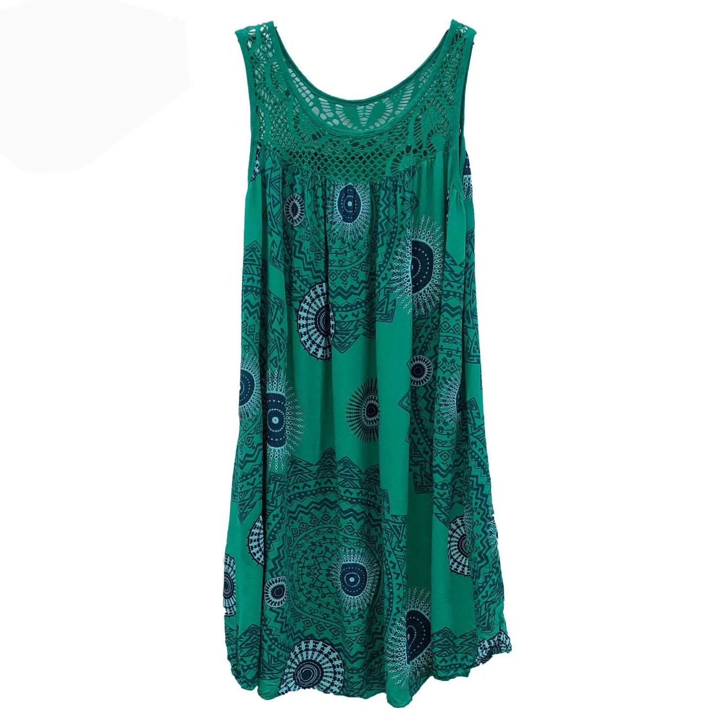 Women’s Summer Camisole Dress - Lace Print Sleeveless Loose Swing Maxi Dress Plus Size Long Skirt Outfit