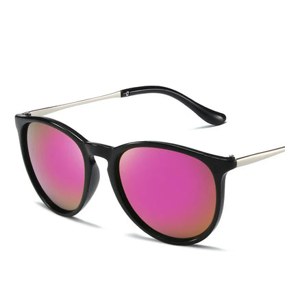 Metal Frame Vintage Round Sunglasses — Reflective UV Protection Shades for Men & Women