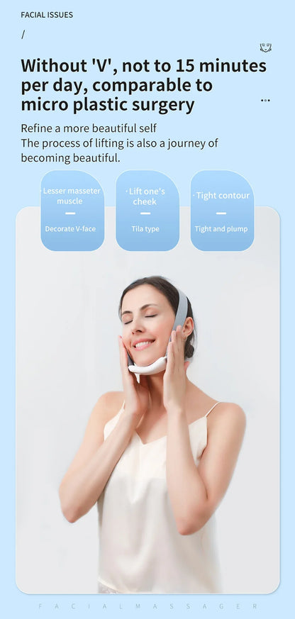 EMS Face Lifting Massager – Anti-Wrinkle, Firming V-Face Lift Microcurrent Device for Double Chin Skin Care
