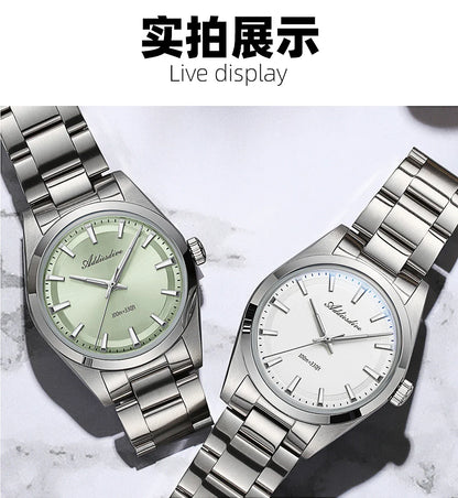 ADDIESDIVE 36MM Men's Stainless Steel Quartz Watch — Luxury Bubble Mirror Glass, 100M Waterproof Timepiece AD2066