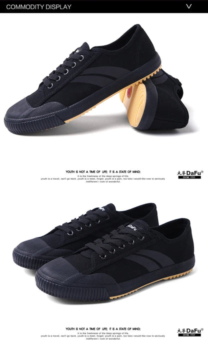 Dafu Original Kung Fu Sneakers - Unisex All Black Classic Martial Arts Shoes (Improved Version)