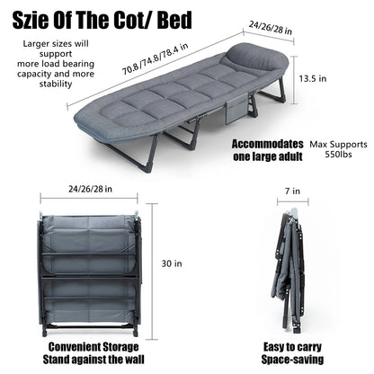 American Folding Bed – Single Sofa Bed & Lounge Chair for Napping & Sunbathing, Ideal for Courtyard
