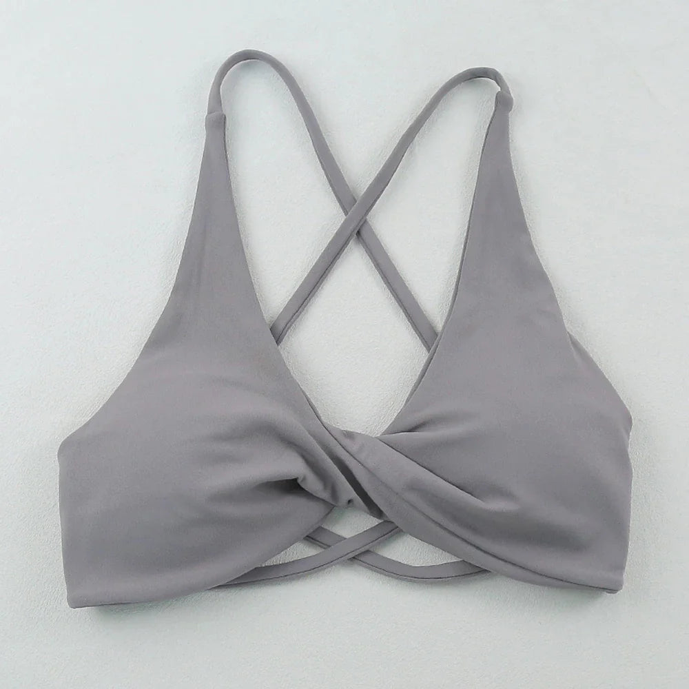Sexy Slim Shoulder Strap Sports Bra – High Stretch Comfortable Breathable Yoga & Gym Workout Underwear with Detachable Straps