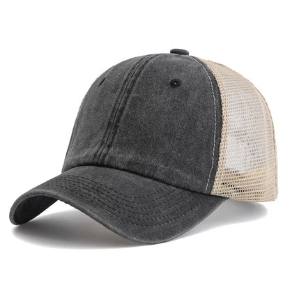 Unisex Washed Cotton Trucker Hat - Multi Color Casual Baseball Cap for Men & Women