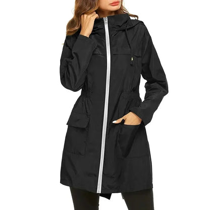 Women’s Lightweight Raincoat - Waterproof Hooded Windbreaker for Hiking & Travel