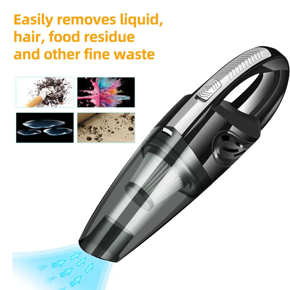 Wireless Handheld Vacuum Cleaner – Powerful Cyclone Suction, Rechargeable Quick-Charge for Car, Home & Pet Hair