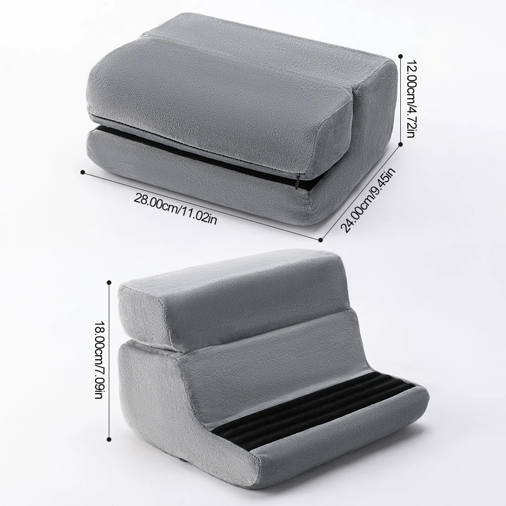 Multi-Functional Tablet Pillow Stand – Foldable 4-Angle Mobile & Tablet Holder for Comfortable Reading & Watching