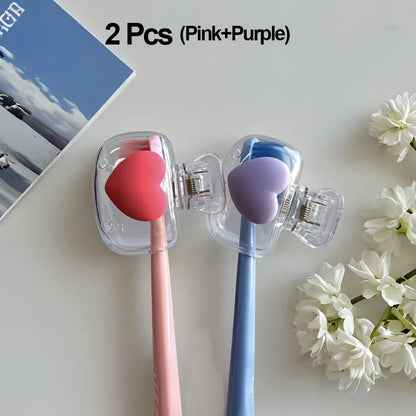 Portable Toothbrush Covers - Hygienic Toothbrush Head Protector Caps & Storage Clips
