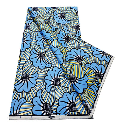African Real Wax Print Fabric - 6 Yards 100% Cotton Ghana Ankara Loincloth Material