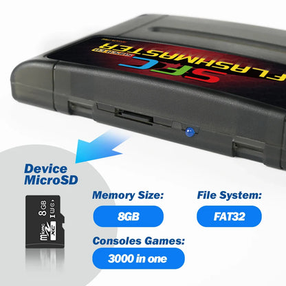 Super SFC 3000-in-1 Game Card with 8GB TF Card for Nintendo SNES Console