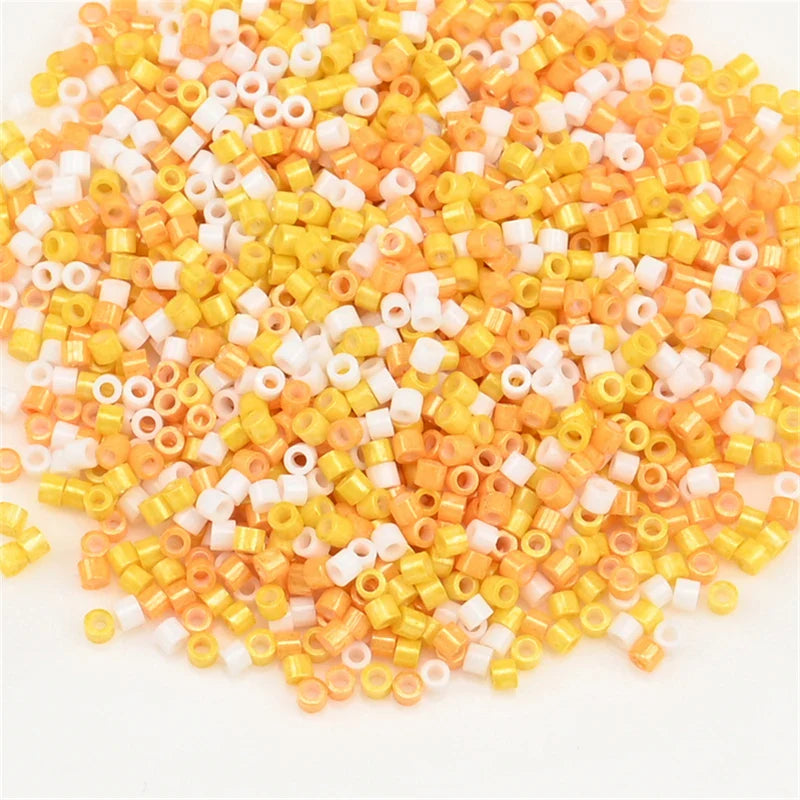 1000Pcs 1.6x1.3mm Japan Glass Seed Beads 11/0 – Cylindrical Loose Beads for DIY Statement Jewelry Making (5g Pack)