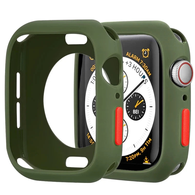 Apple Watch Silicone Case Cover - Soft Bumper Protective Accessory for Ultra 49mm Series 9 8 7 SE 6 5 45mm 41mm 44mm 40mm