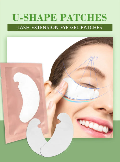 50 Pairs U-Shaped Hydrogel Eye Pads – Eyelash Extension Gel Patches for Lashes & Makeup