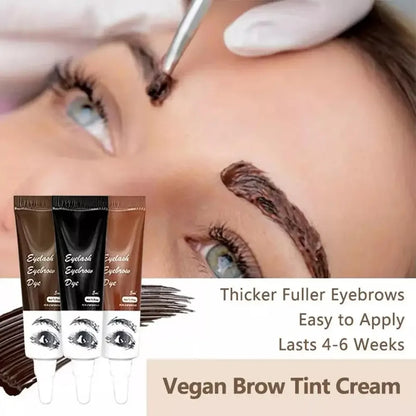15-Minute Fast Henna Eyelash & Eyebrow Dye Tint Kit – Professional Easy Dye Gel in Brown & Black for Perfect Eyebrows