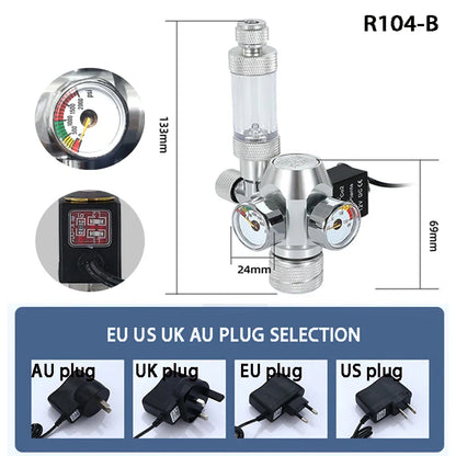 2024 DIY Aquarium CO2 Regulator – Electromagnetic Valve, Bubble Counter & Pressure Reducing Valve for Fish Tank CO2 Control System