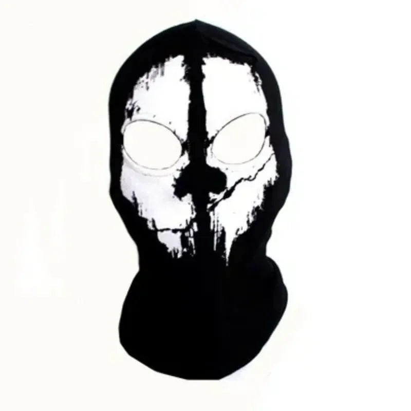 Black Skull Balaclava Mask - Warm Full Face Hood Beanie for Men Outdoor Wear