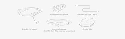 Brainlink Pro EEG Headband — Smart Neurofeedback Headset with Brainwave, Heart Rate, and Emotion Detection