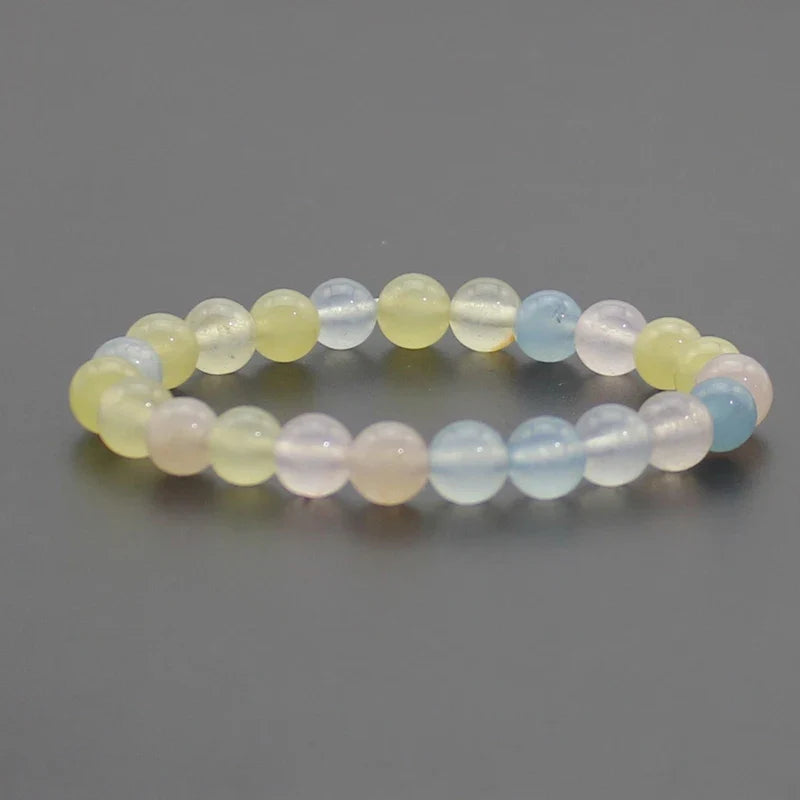 8mm Natural Stone Beaded Bracelet - Black Onyx Lava Tiger Eye Agate Quartz Chakra Yoga Energy Jewelry for Men & Women
