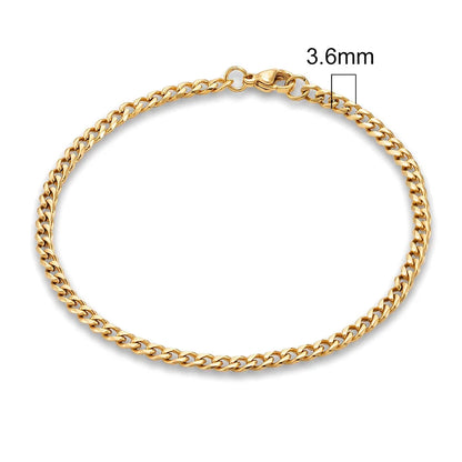 MKENDN Punk Rock Stainless Steel Cuban Curb Link Chain Bracelet – 3–11mm Silver Biker Jewelry for Men & Women