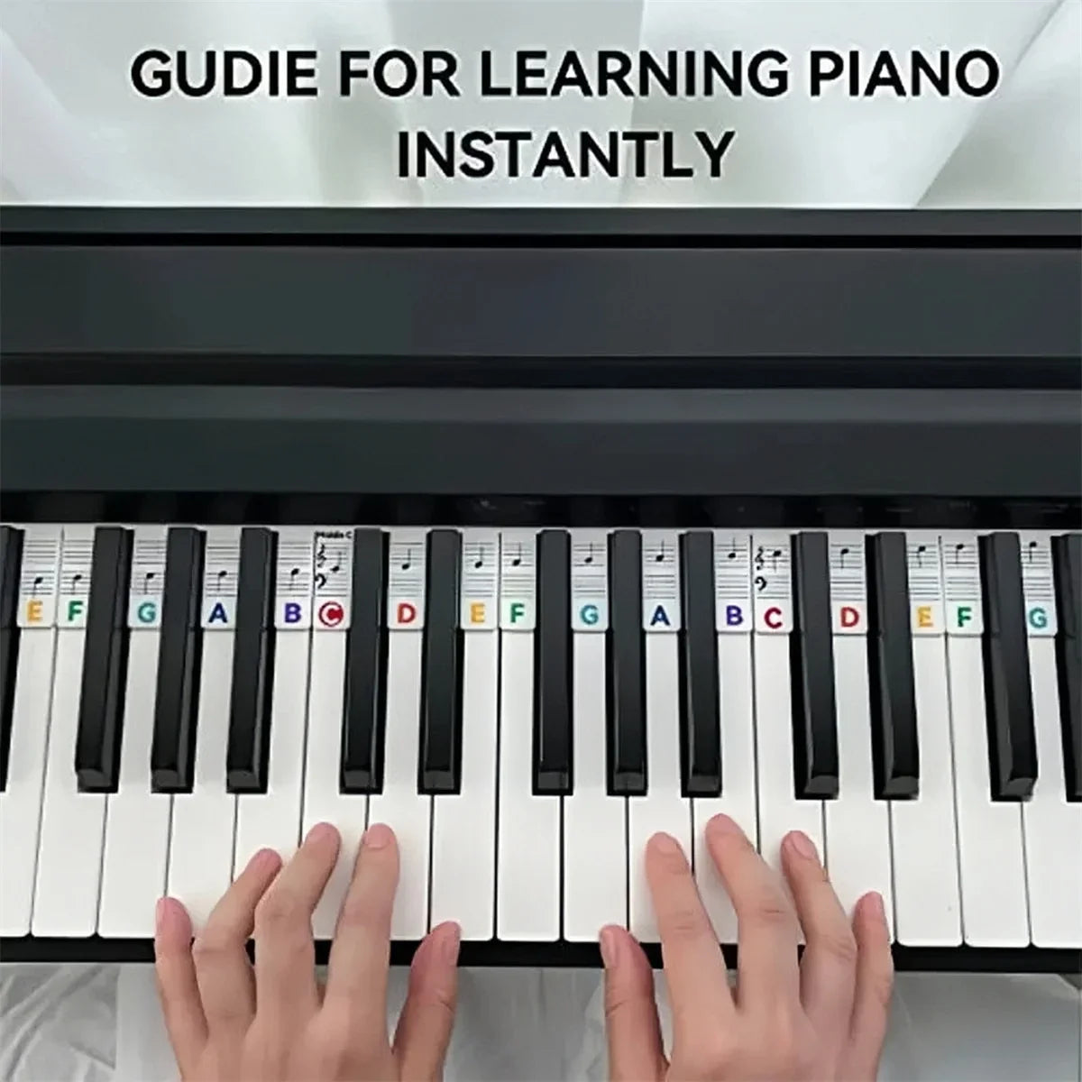 Miwayer Removable Piano Keyboard Stickers – Note Labels for 88/61 Keys, Learning Guide for Beginners