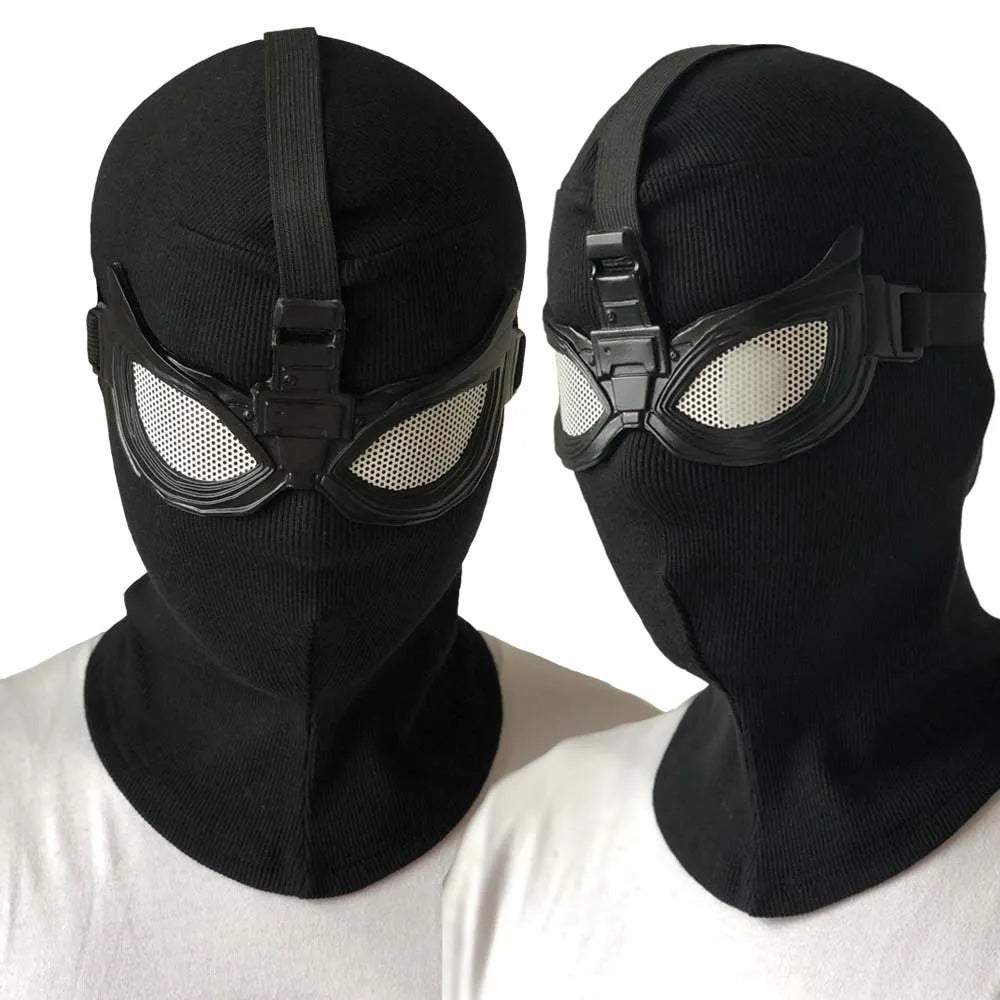 Peter Parker Spider-Man Cosplay Mask – Black Stealth Suit Helmet for Halloween & Party