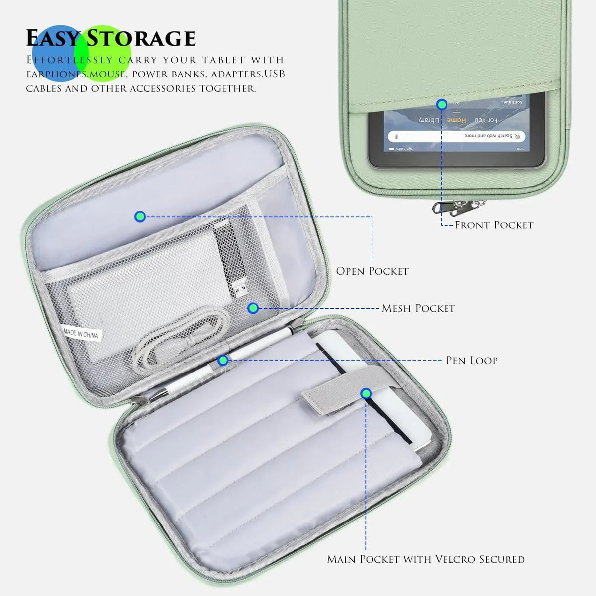 Shockproof Zipper Sleeve Case for RedMagic Astra & Gaming Tablet 3 Pro 9.06" Protective Pouch Cover
