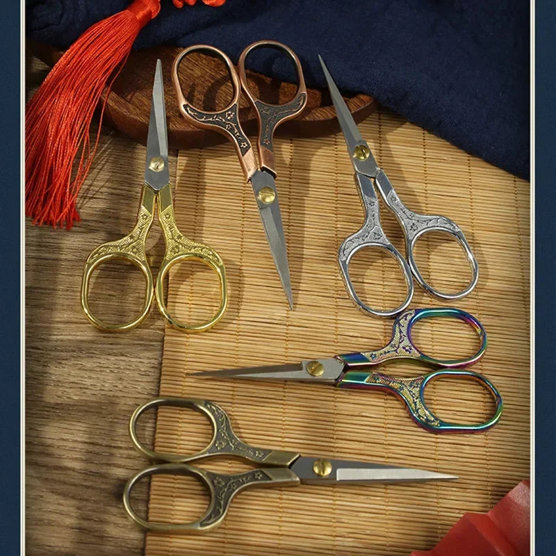 Stainless Steel Fabric Scissors – Colorful Embroidery Sewing Shears for Handicrafts & Household Use
