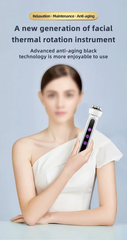 3 in 1 RF EMS Facial Roller Massager – 360° Skin Lifting, Fine Line Reduction, Microcurrent Beauty Machine