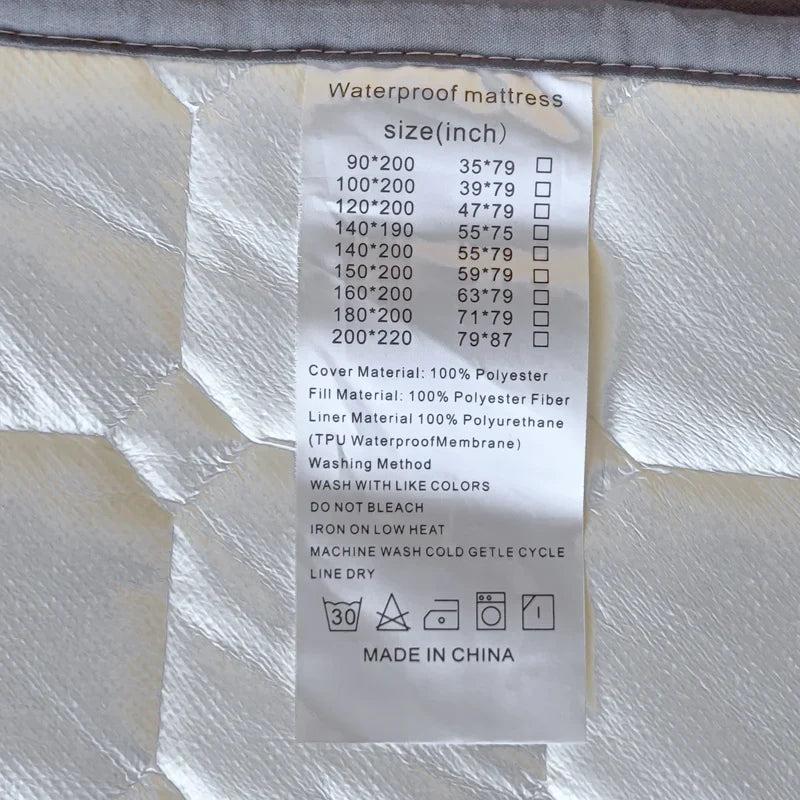 Waterproof Quilted Mattress Protector — Thickened, Breathable Topper for Single & Double Beds